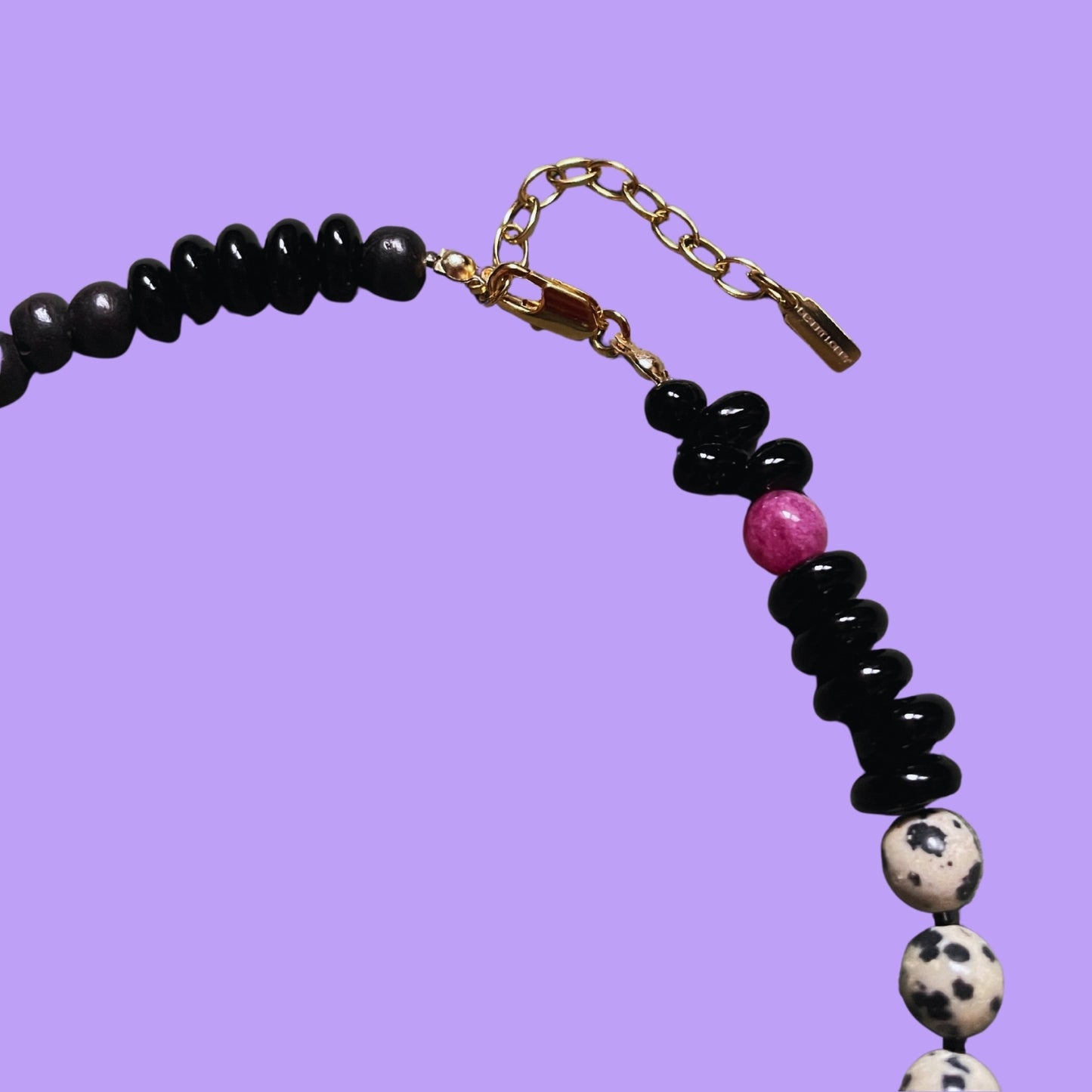 Batsilicious | Yarasa Figürlü Cam ve Jasper Doğaltaş Kolye