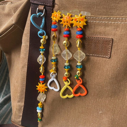 Good Morning Sunshine | Güneş Figürlü Kalp Klipsli Kuvars Charm