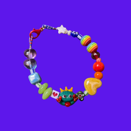 Kiss The Prince | Frog Prince Figured Fairytale Beaded Bracelet