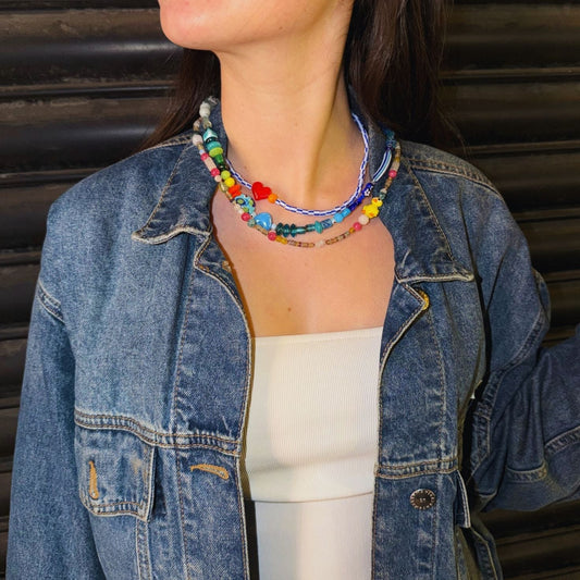 Duckling Baby | Fluorite & Moonstone Necklace with Duck Charm