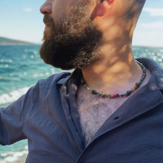 Spice Dream | Sci- Fi Desert Themed Black Pearl and Gemstone Necklace