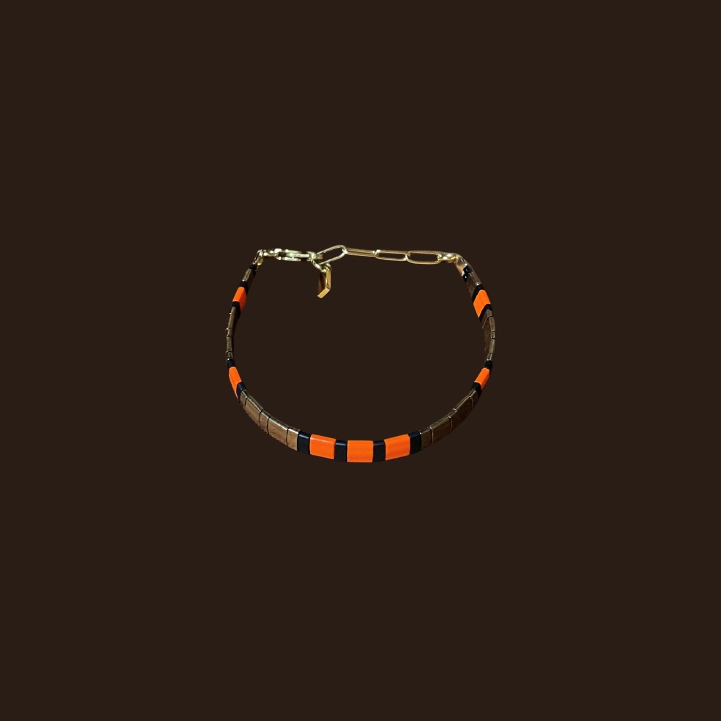 Tutankhamun | Ancient Egypt-Themed Bronze Miyuki Tila Beaded Bracelet