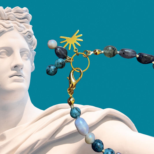 Athena | Beaded Bracelet with Pearl and Gemstone