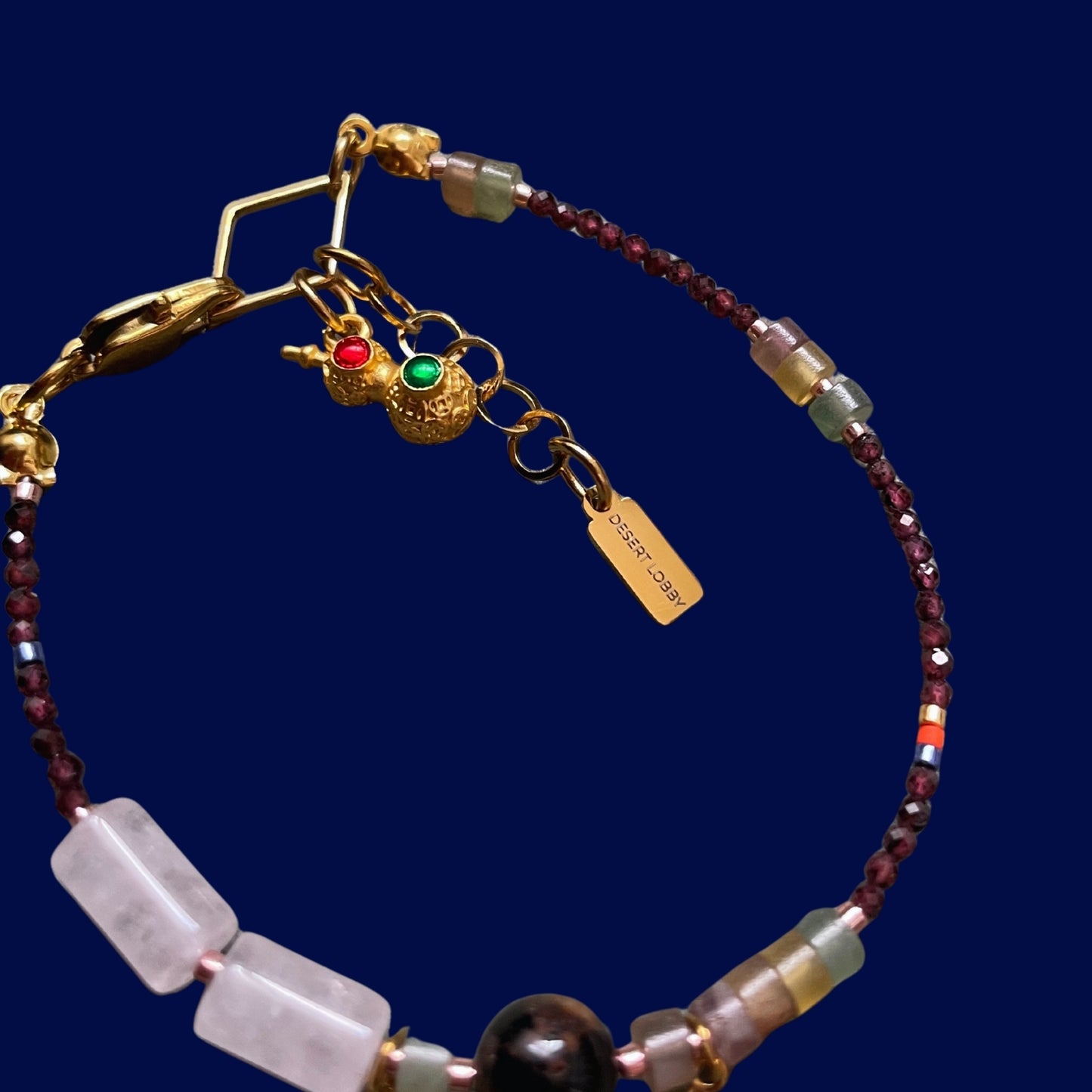 1001 Gece | Sihirli Lamba Figürlü Masalsı Lal Doğaltaş Bileklik