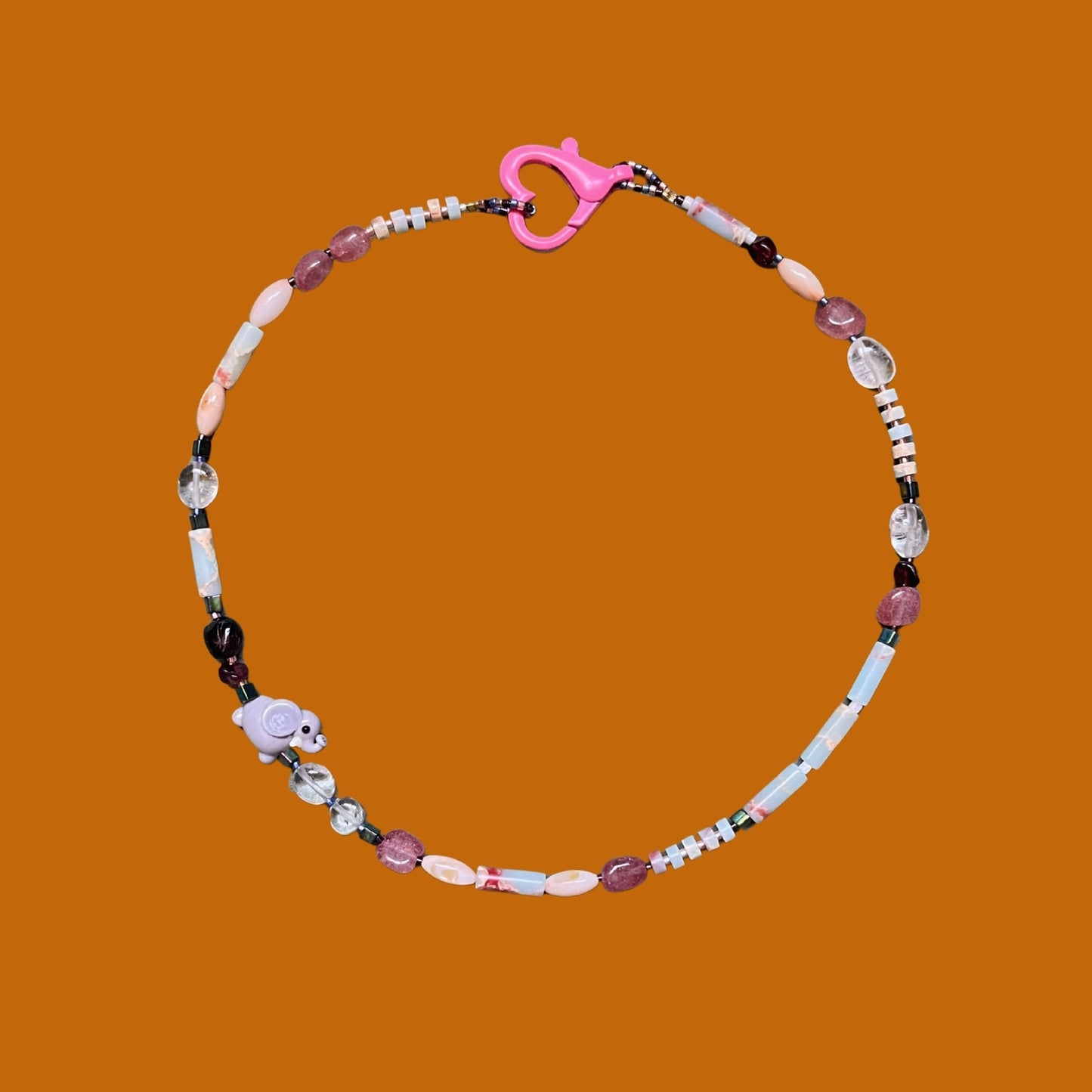 Baby Elephant | Fil Figürlü Doğaltaş Kolye