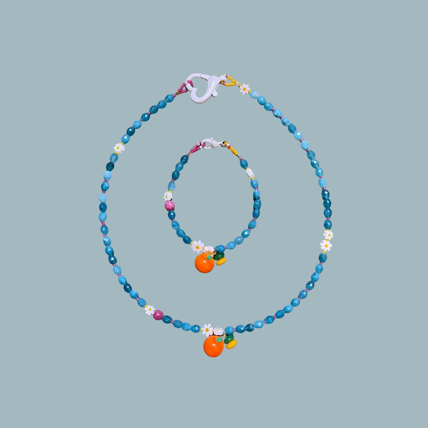 Bodrum | Mediterranean Themed Tangerine Figured Apatite Bracelet