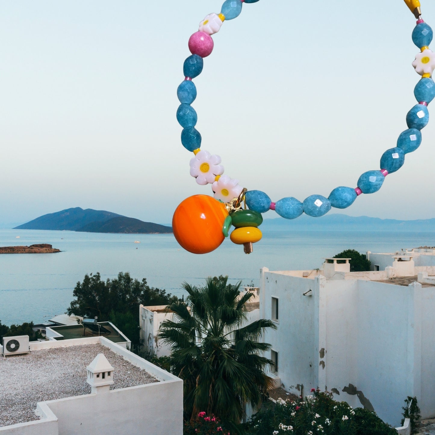Bodrum | Mediterranean Themed Tangerine Figured Apatite Bracelet