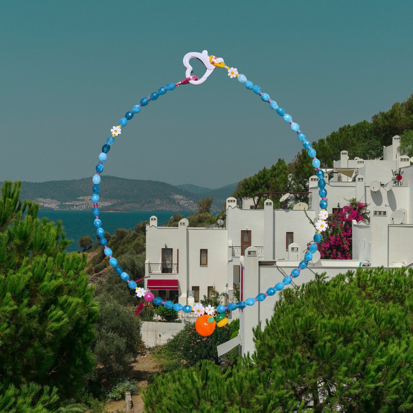 Bodrum | Akdeniz Temalı Mandalina Figürlü Apatit Kolye