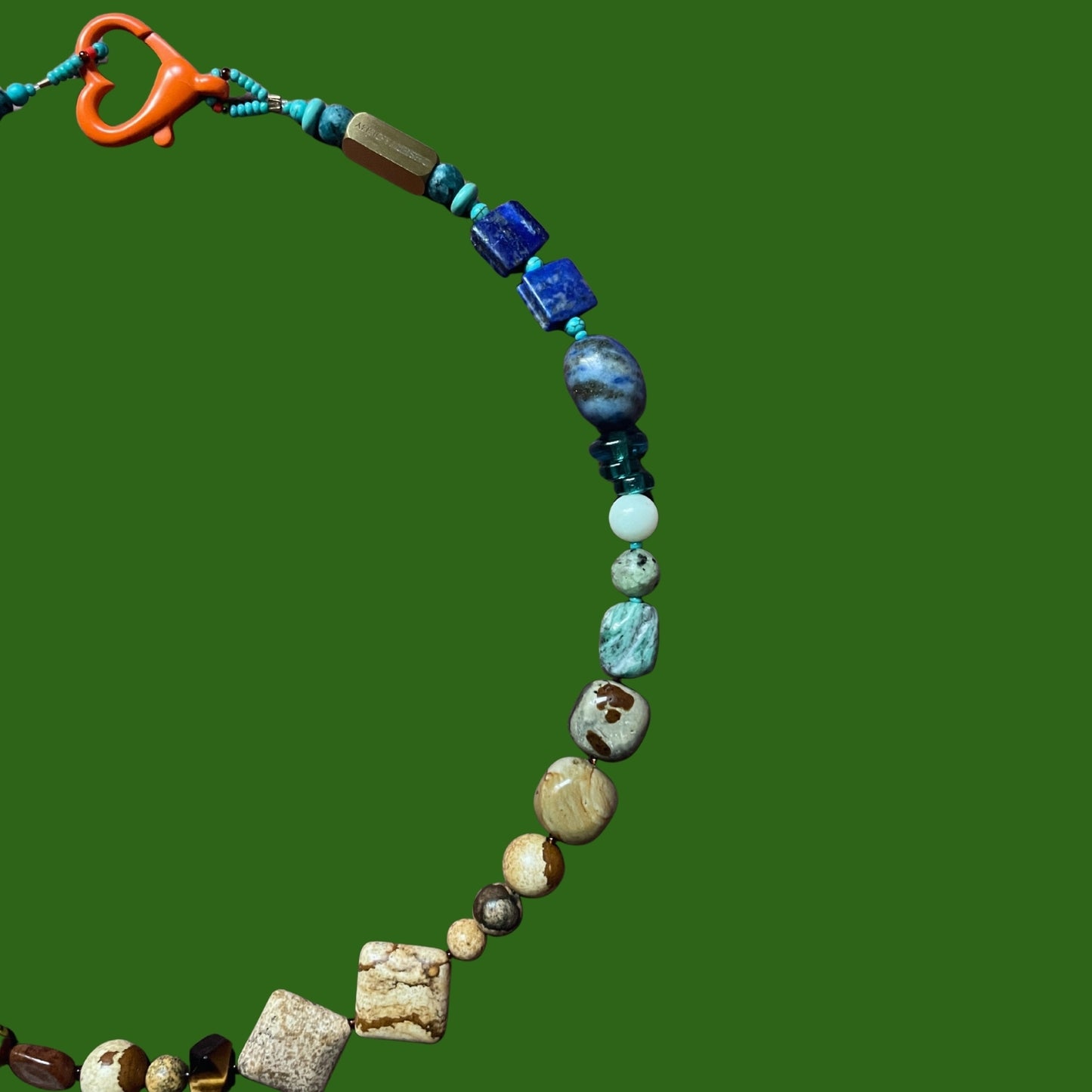 Giraffe | Doğaltaşlı Cam Boncuklu Zürafa Figürlü Kolye