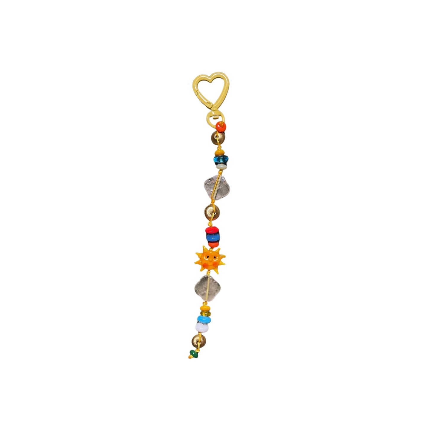 Good Morning Sunshine | Güneş Figürlü Kalp Klipsli Kuvars Charm