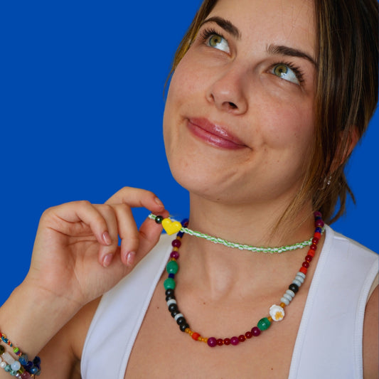 Gossip | Colorful Glass Beaded Popcorn Necklace