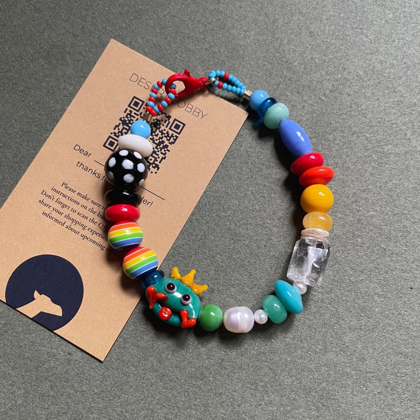 Kiss The Prince | Whimsical Frog Prince Pearl & Glass Beaded Bracelet