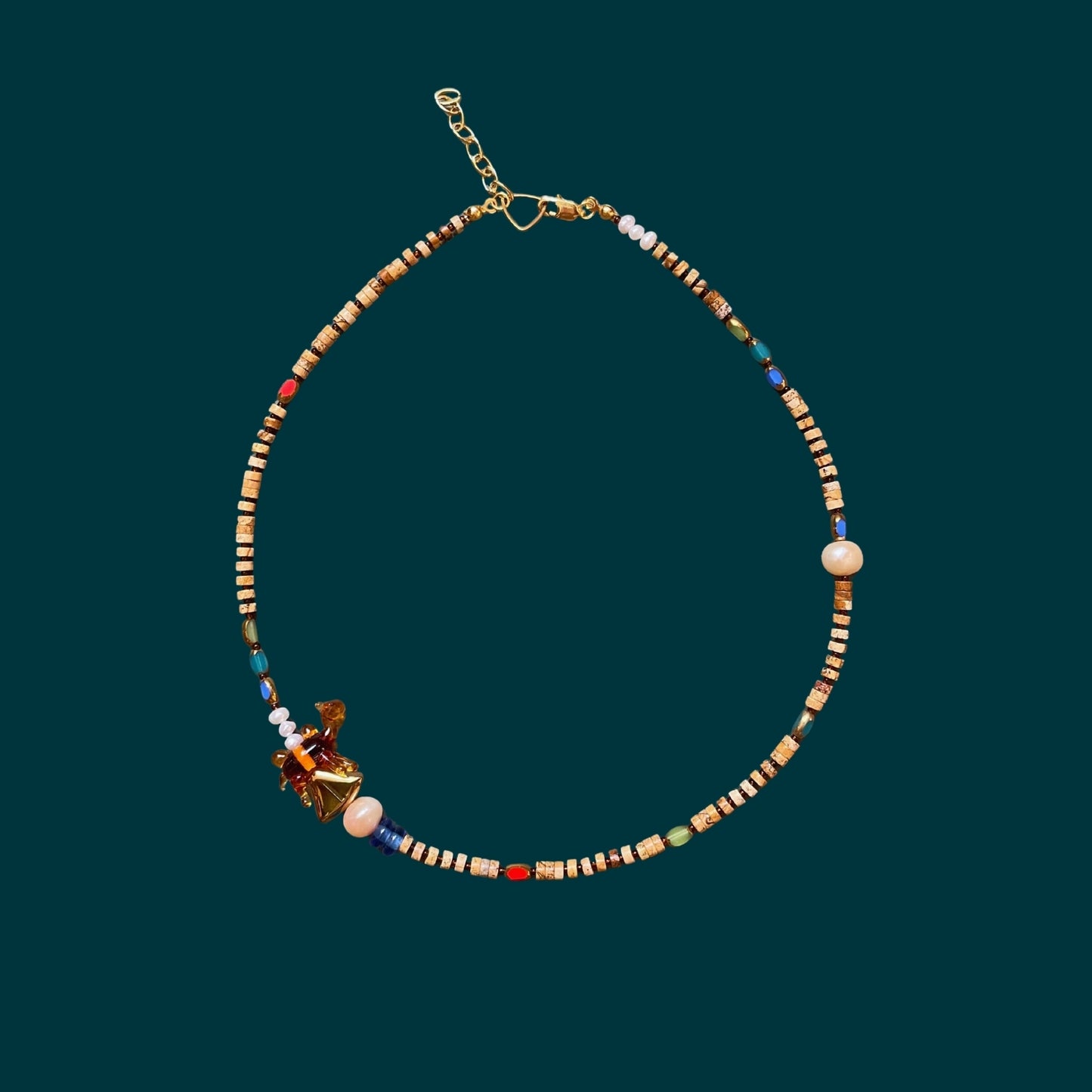 Midnight Stroll | İnci ve Doğaltaş Boncuklu Çöl Temalı Deve Kolye