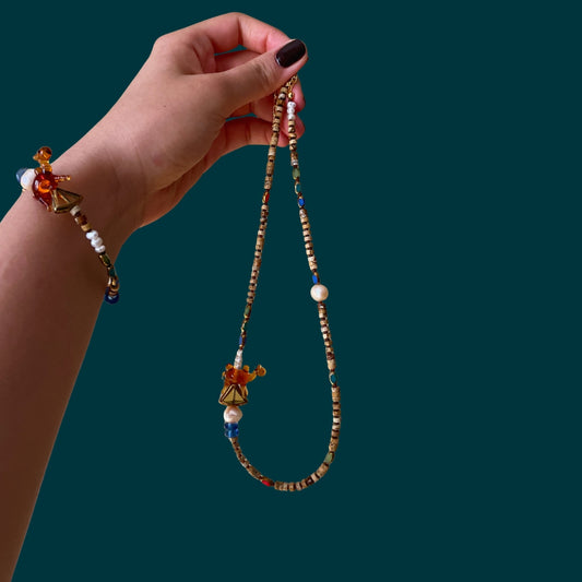 Midnight Stroll | İnci ve Doğaltaş Boncuklu Çöl Temalı Deve Kolye