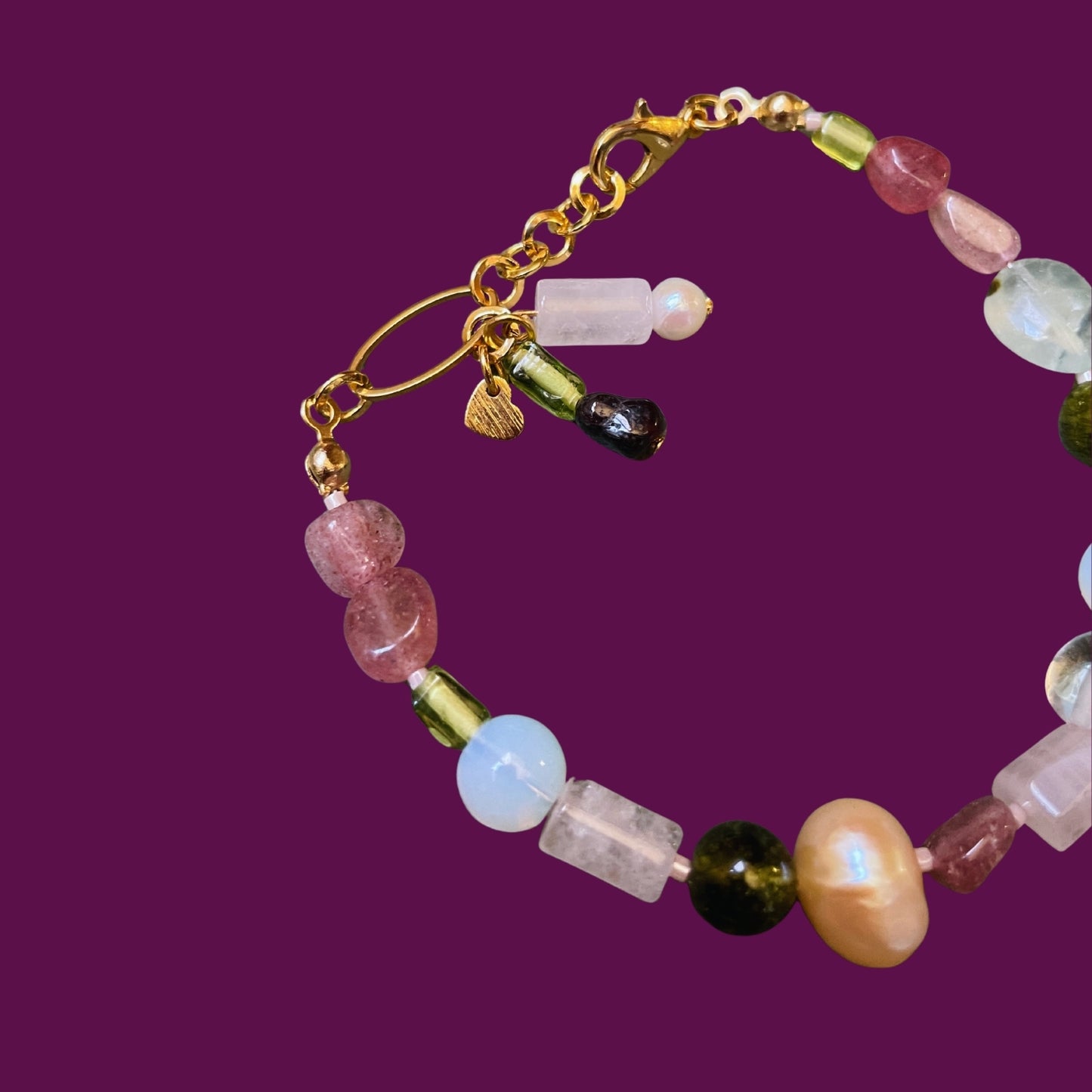 Mon Ami | İnci ve Doğaltaş Boncuklu Pastel Bileklik