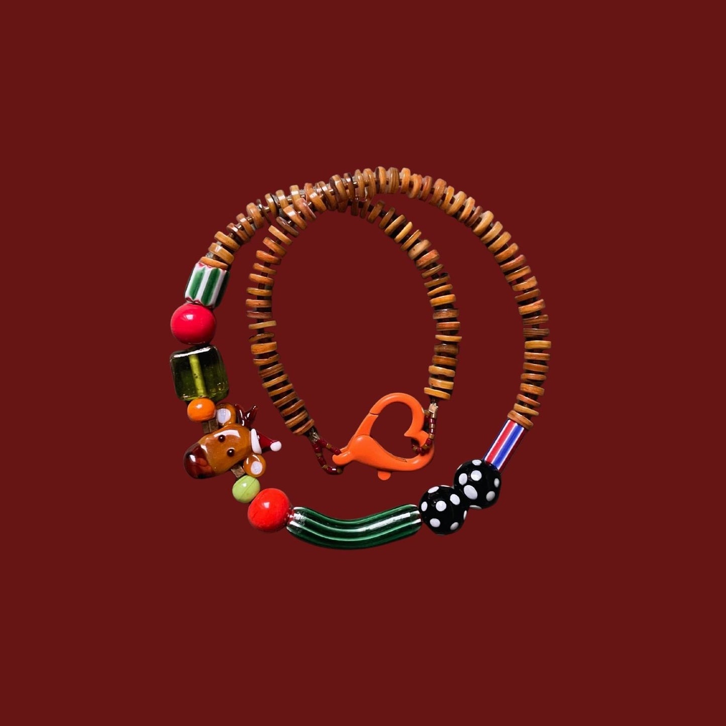 Rudolph | Gemstone Christmas Necklace with Reindeer Charm