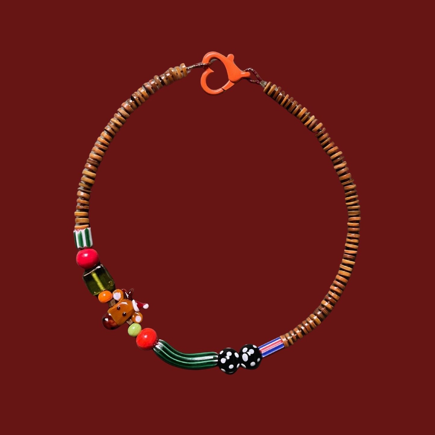 Rudolph | Gemstone Christmas Necklace with Reindeer Charm