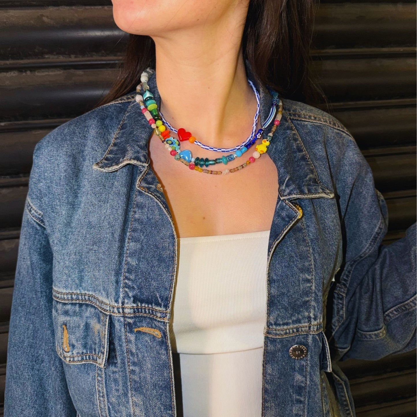 Big Fish Little Fish 2 | Colorful Glass Necklace with Murano Fish Bead