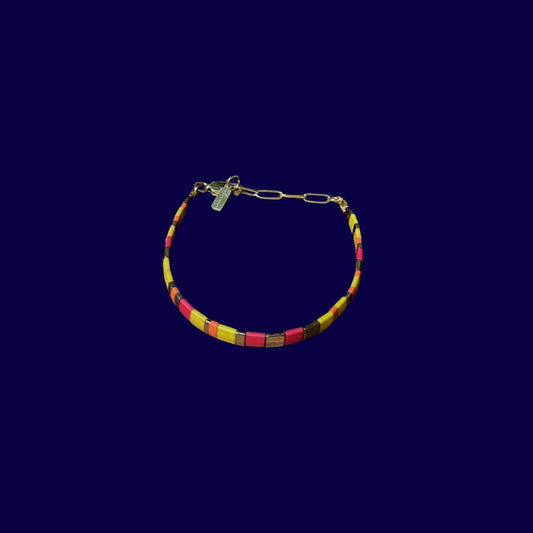 Solar Eclipse | Warm-Colored Bronze Detailed Miyuki Tila Beaded Bracelet