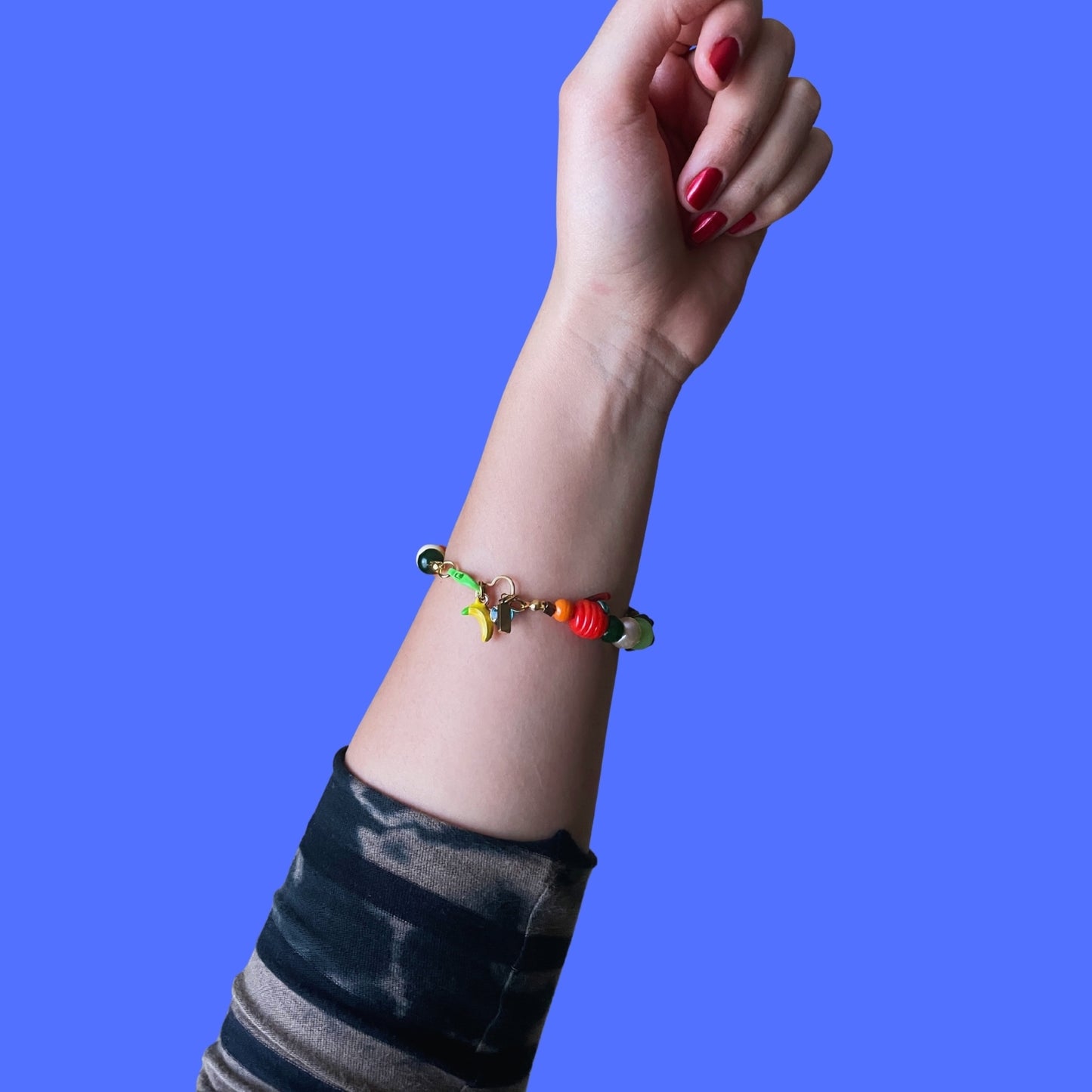 Vitamin C | Balkabağı ve Muz Figürlü Kaplangözü Boncuklu Bol Bileklik