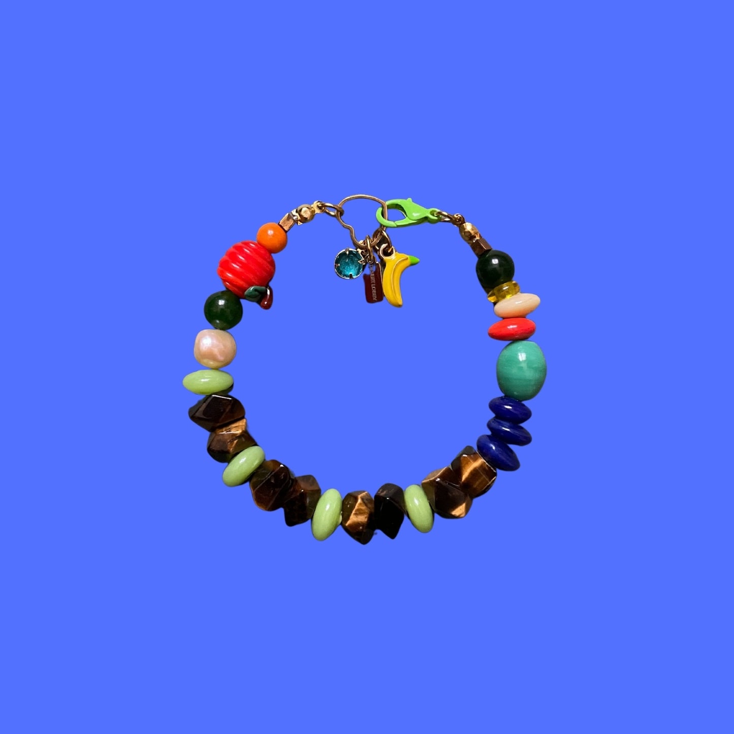 Vitamin C | Balkabağı ve Muz Figürlü Kaplangözü Boncuklu Bol Bileklik