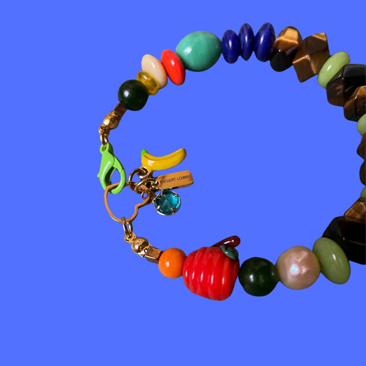 Vitamin C | Balkabağı ve Muz Figürlü Kaplangözü Boncuklu Bol Bileklik
