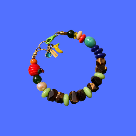Vitamin C | Balkabağı ve Muz Figürlü Kaplangözü Boncuklu Bol Bileklik