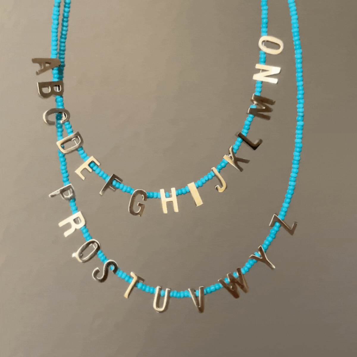 Yours Truly | Delicate Glass Bead Necklace with Stainless Steel Initial Charm