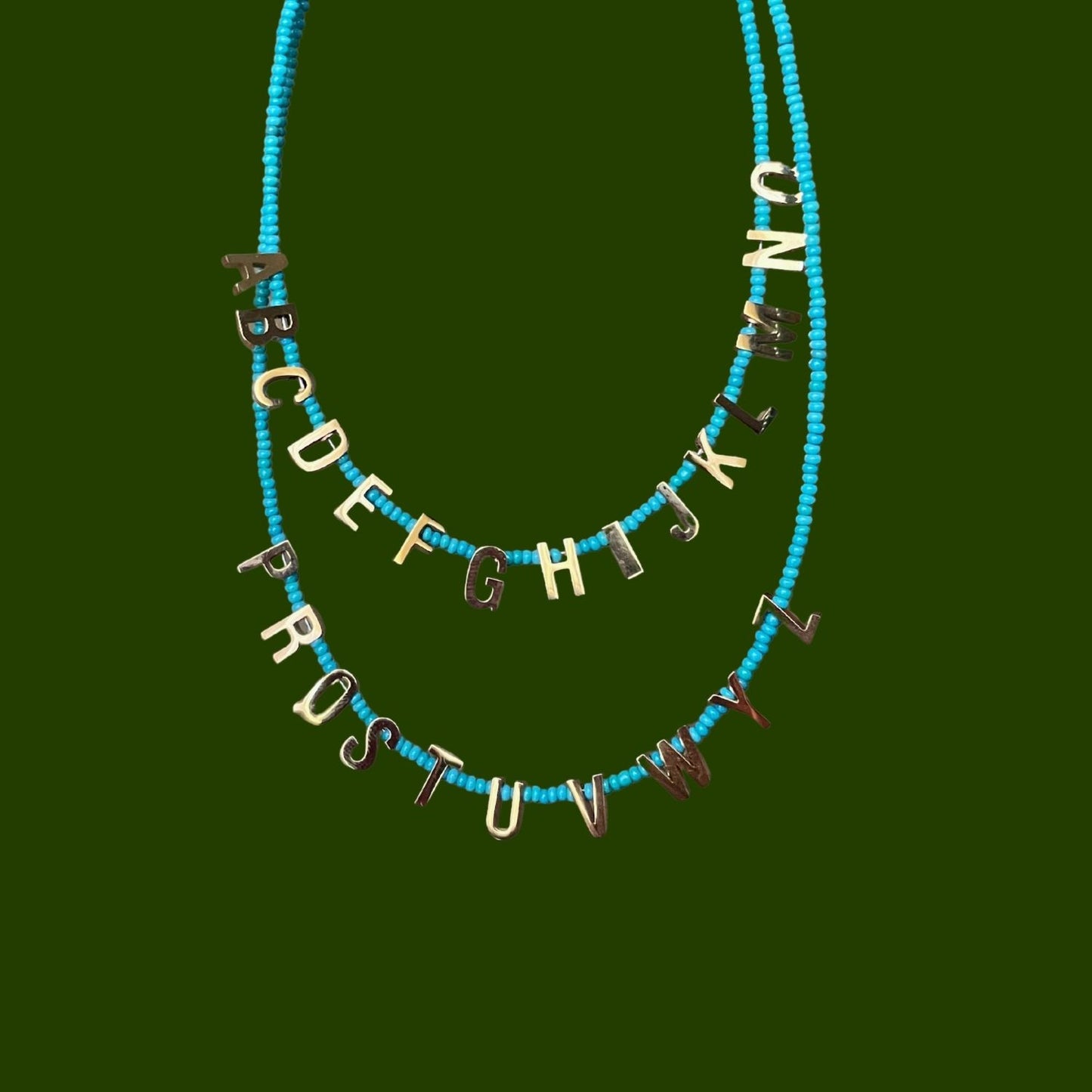 Yours Truly | Delicate Glass Bead Necklace with Stainless Steel Initial Charm